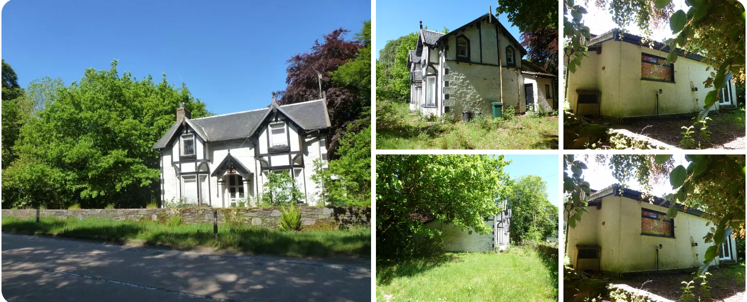 Invereck Cottage before and during restoration