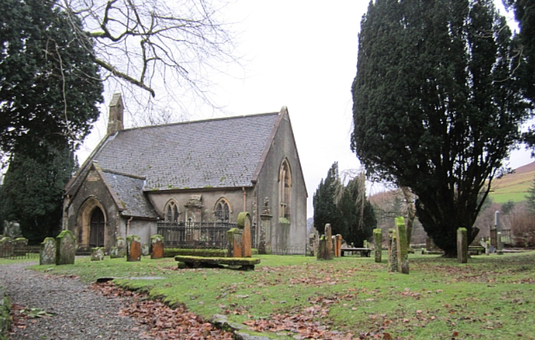 Inverchaolain Church and surrounding graveyard